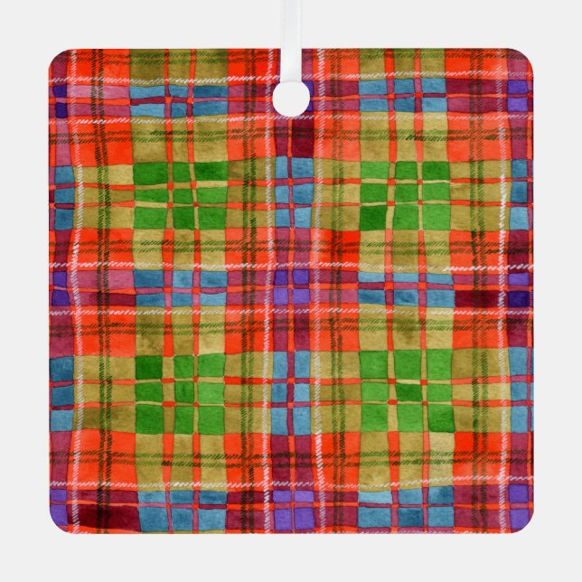 MAC RAE TARTAN Metal Square Ornament (Front)