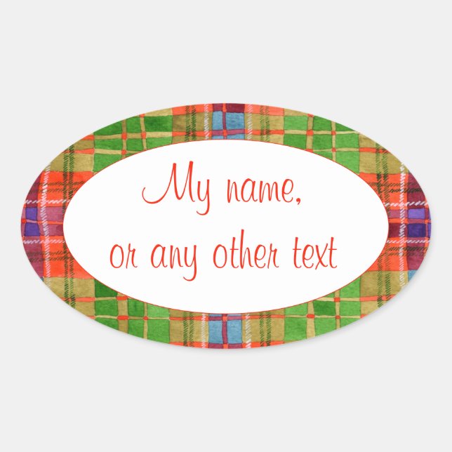 MAC RAE TARTAN Oval Matte Stickers (Front)