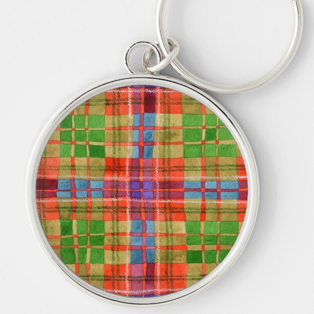 MAC RAE TARTAN Premium Round Keychain  (Front)