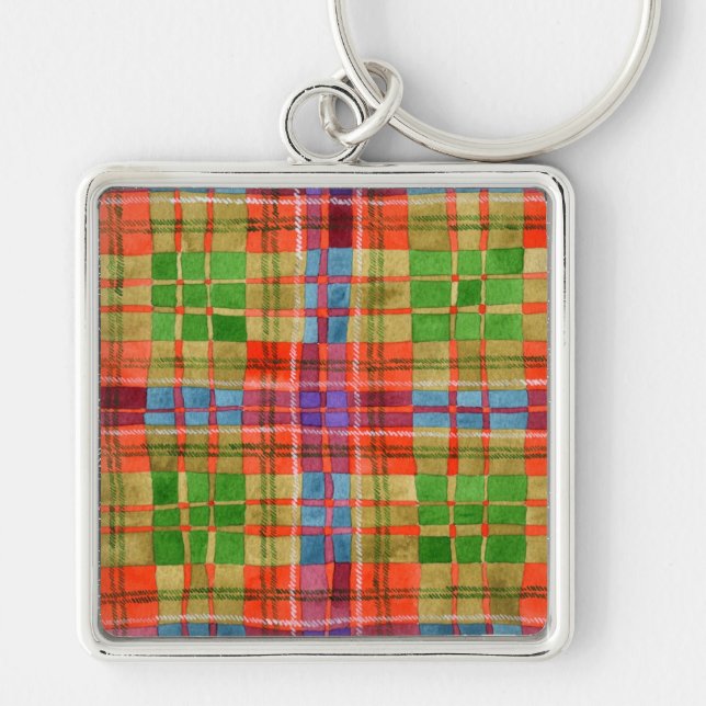 MAC RAE TARTAN Premium Square Keychain  (Front)