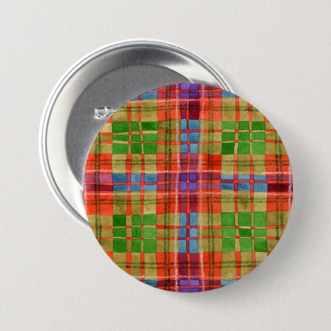 MAC RAE TARTAN Round Pin Button (Front & Back)