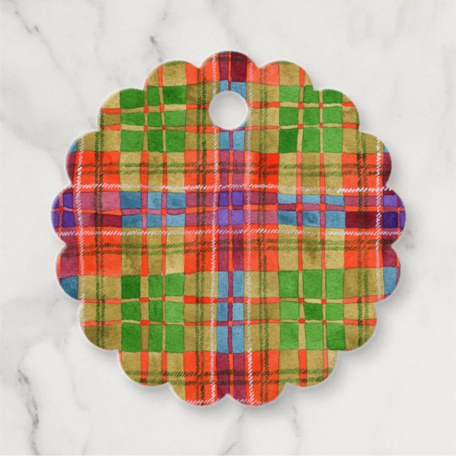 MAC RAE TARTAN Scalloped Gift Tags (Front)