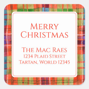 MAC RAE TARTAN Small Square Address Envelope Seals