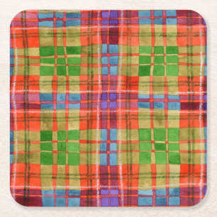 MAC RAE TARTAN Square Paper Coasters