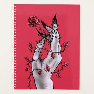 Macabre Art Creepy Hand Red And Black Gothic Planner