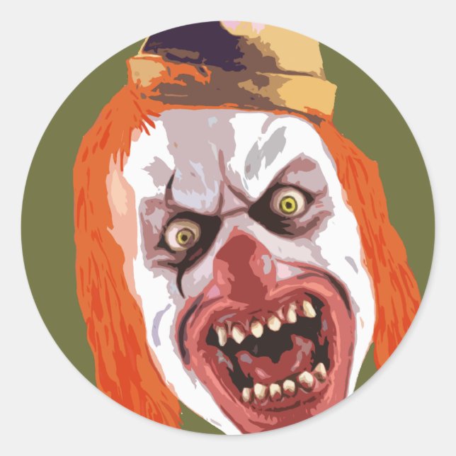 Macabre Clown Classic Round Sticker (Front)