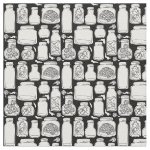 macabre medical specimens black white gothic fabric