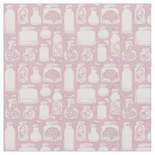 macabre medical specimens pastel pink gothic  fabric