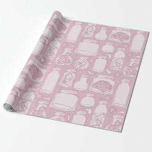macabre medical specimens pastel pink gothic  wrapping paper