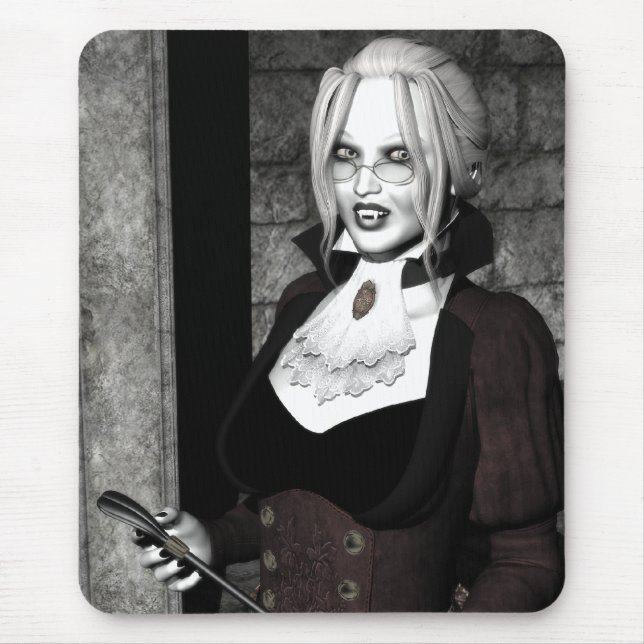 Macabre Mistress Gothic Vampire Art Mousepad (Front)