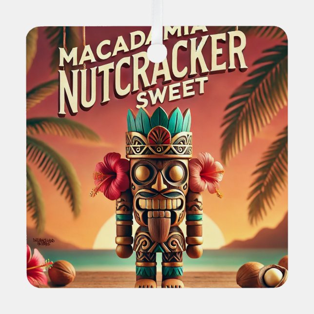 Macadamia Nutcracker Sweet Metal Tree Decoration (Front)