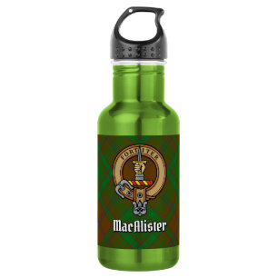 MacAlister of Glenbarr Crest over Hunting Tartan 532 Ml Water Bottle