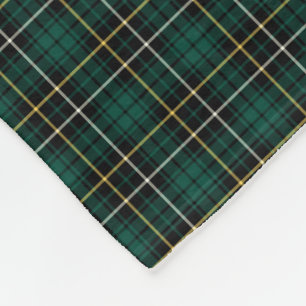 MacAlpine Clan Green and Black Tartan Fleece Blanket