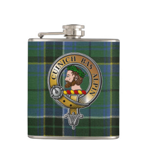 MacAlpine Tartan & Badge Hip Flask