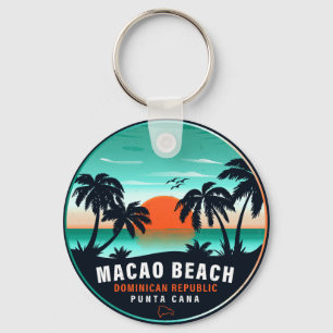 Macao Beach Dominican Retro Sunset Souvenir 60s Key Ring