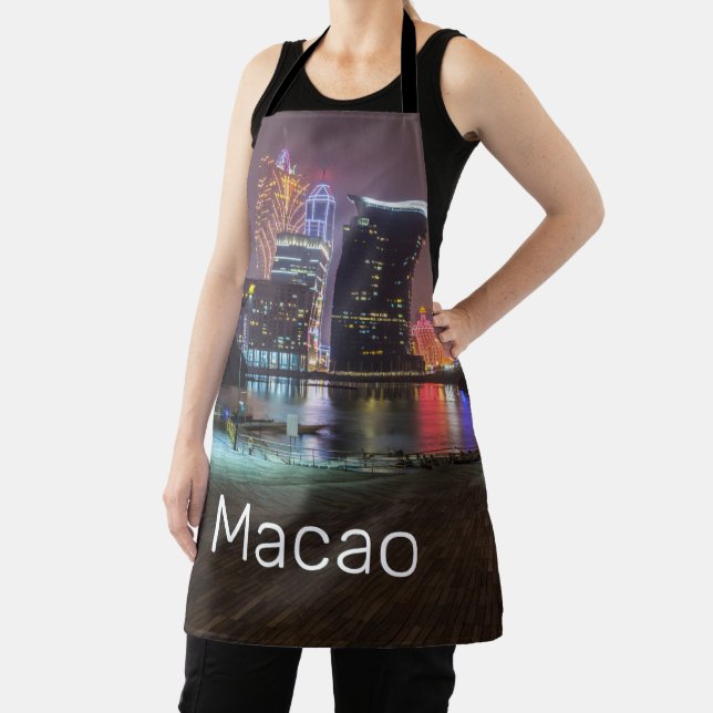 Macao Casino Skyline Panorama China Nighttime Apron (Insitu)