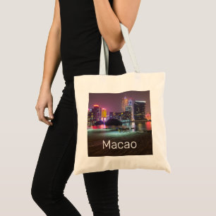 Macao Casino Skyline Panorama China Nighttime Tote Bag