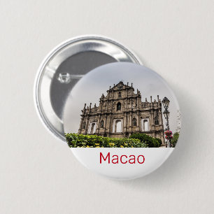 Macao Ruin of St. Paul's Church China Souvenir 6 Cm Round Badge
