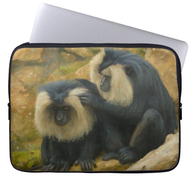 Macaque Bond – Grooming Ritual Laptop Sleeve (Front)
