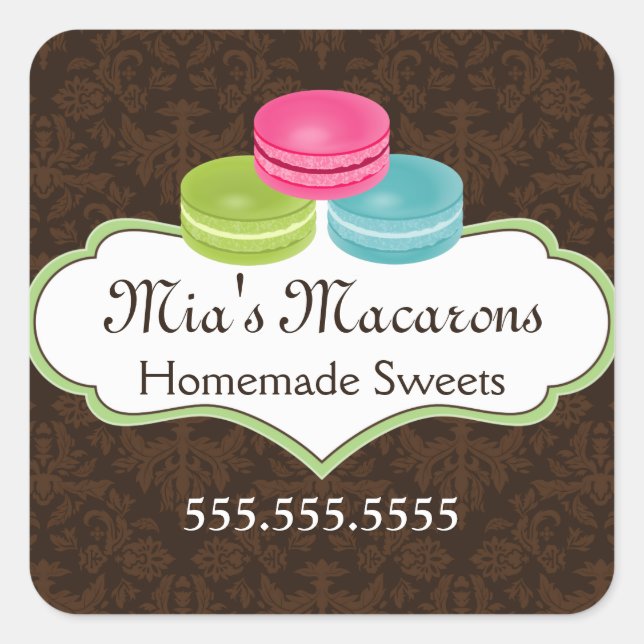 Macaron Bakery Box Seal (Front)