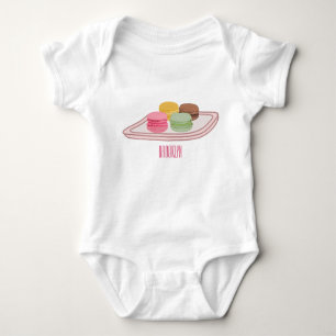 Macaron cartoon illustration baby bodysuit