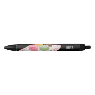 Macaron cartoon illustration black ink pen