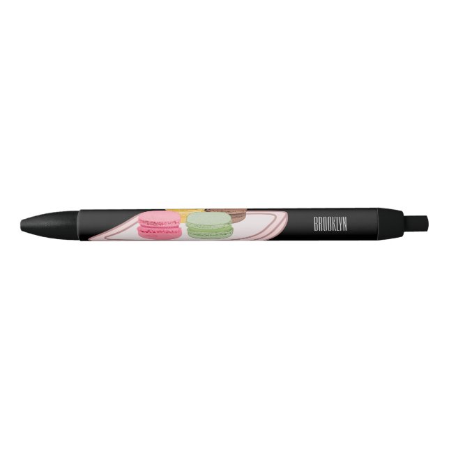 Macaron cartoon illustration  black ink pen (Front)
