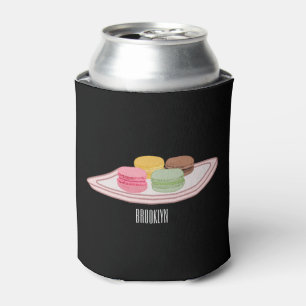 Macaron cartoon illustration  can cooler