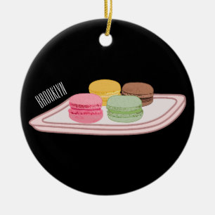 Macaron cartoon illustration ceramic ornament