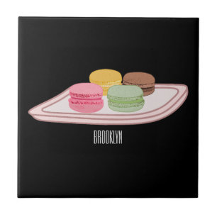 Macaron cartoon illustration ceramic tile