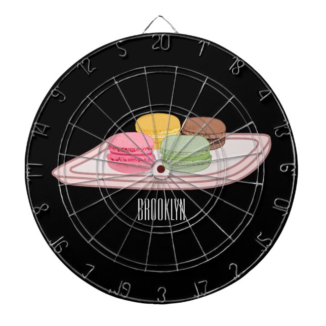Macaron cartoon illustration  dartboard (Front)