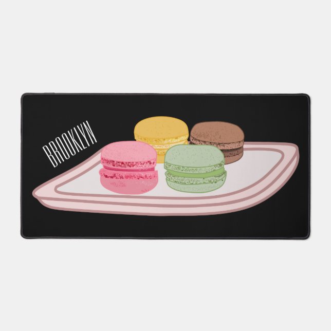 Macaron cartoon illustration  desk mat (Front)