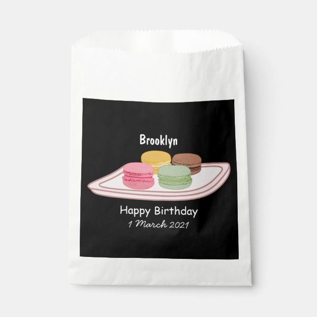 Macaron cartoon illustration  favour bag (Front)