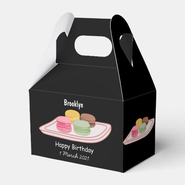 Macaron cartoon illustration  favour box (Front Side)