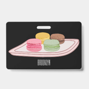 Macaron cartoon illustration ID badge