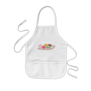 Macaron cartoon illustration  kids apron