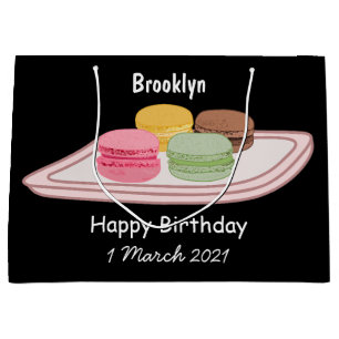 Macaron cartoon illustration  large gift bag