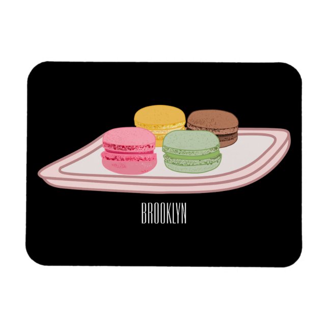 Macaron cartoon illustration  magnet (Horizontal)