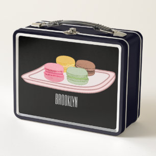 Macaron cartoon illustration  metal lunch box