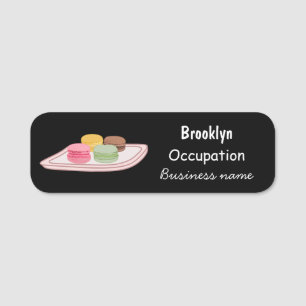 Macaron cartoon illustration name tag