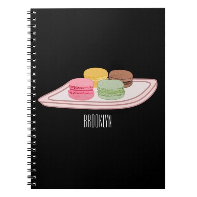 Macaron cartoon illustration  notebook (Front)