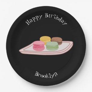 Macaron cartoon illustration paper plate