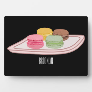 Macaron cartoon illustration  plaque