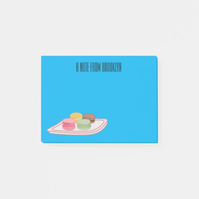 Macaron cartoon illustration  post-it notes (Front)