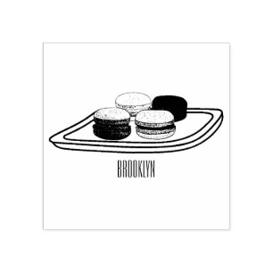 Macaron cartoon illustration  rubber stamp