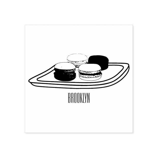 Macaron cartoon illustration  rubber stamp (Imprint)