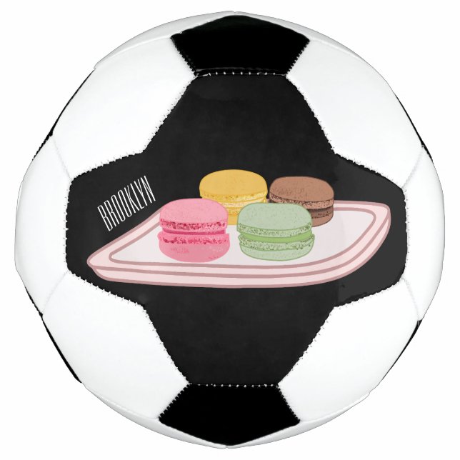 Macaron cartoon illustration  soccer ball (Front)
