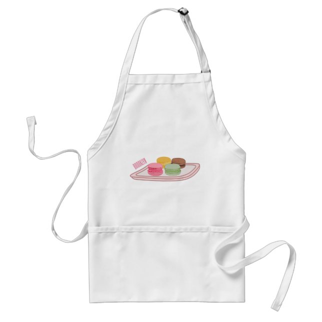 Macaron cartoon illustration  standard apron (Front)