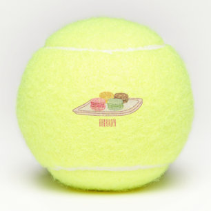 Macaron cartoon illustration tennis balls
