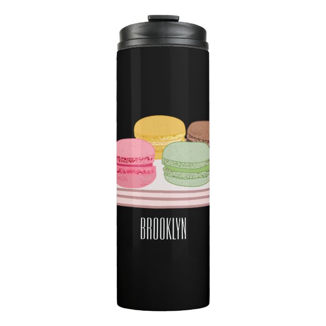 Macaron cartoon illustration  thermal tumbler (Front)